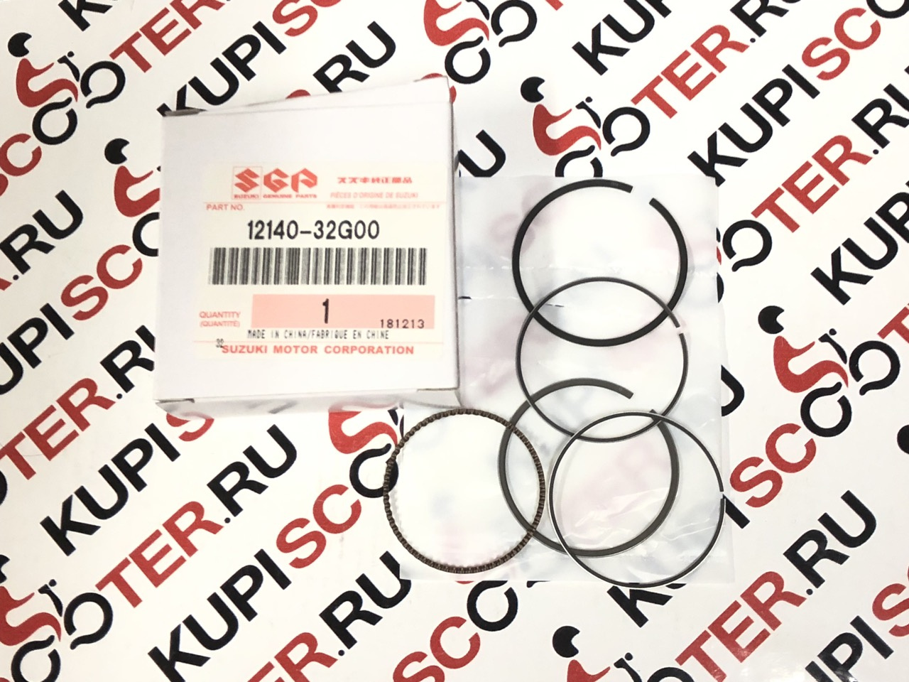 Кольца поршневые Suzuki Address V50 CA44A, Lets IV CA41A, CA43A, CA45A, Birdie BA42A / BA43A (12140-32G00) оригинал