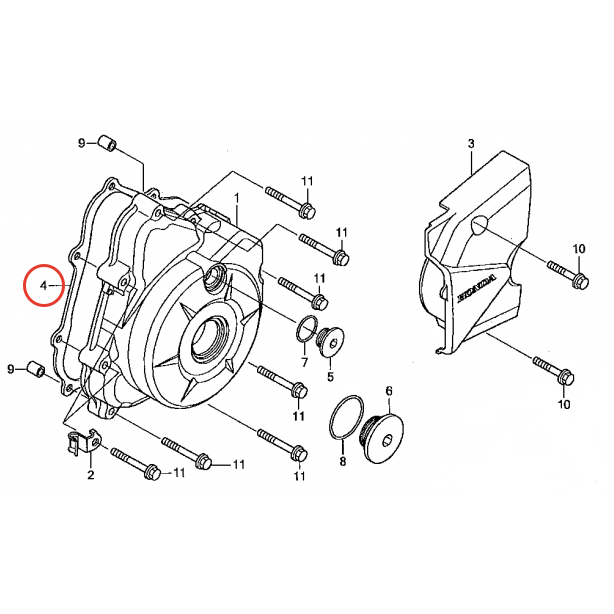 Прокладка крышки генератора Honda Super Cub AA04, AA09 (11395-KWB-920; 11395-K58-TC0) оригинал