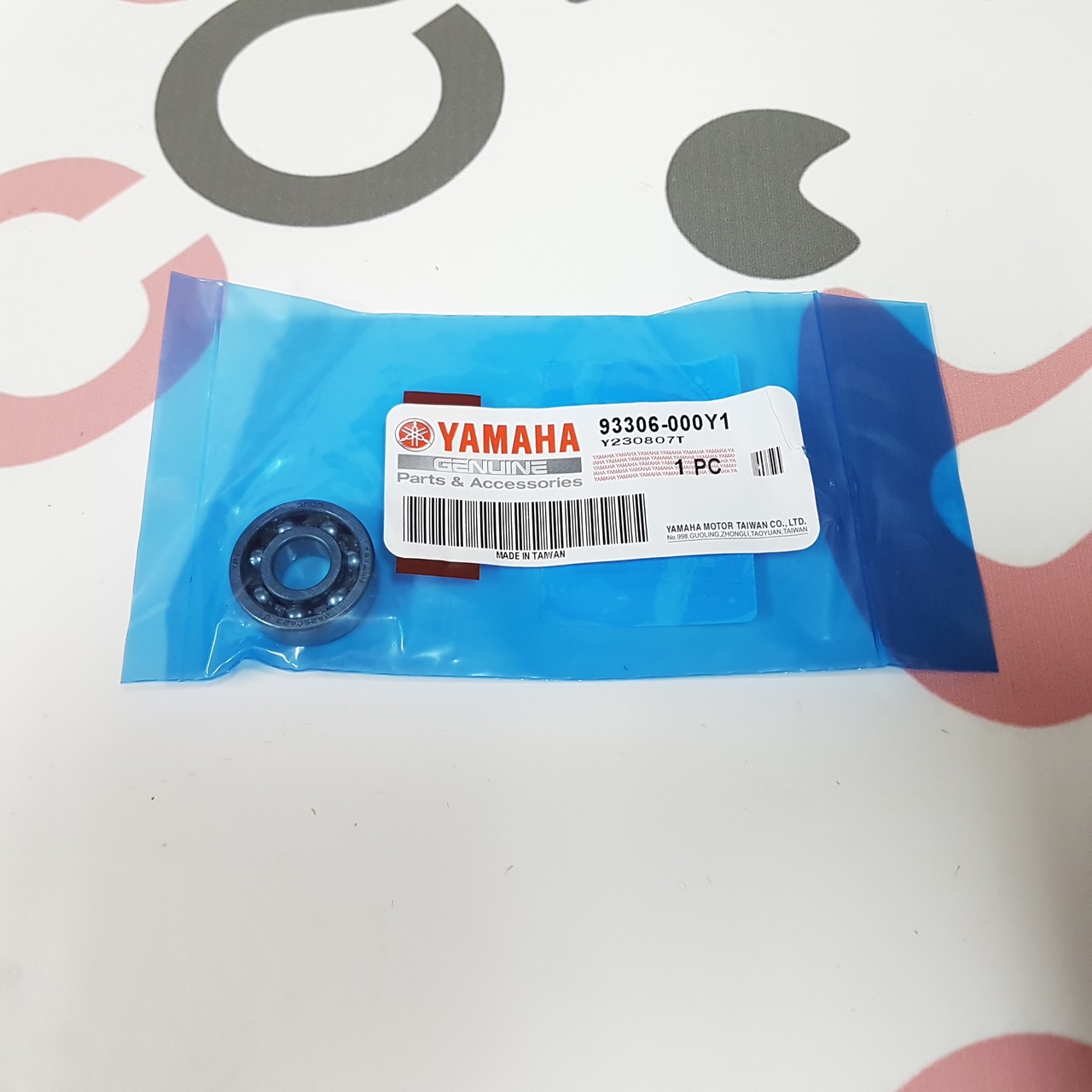 Подшипник помпы 6000  26х10х8 мм. Yamaha Vino, Gear, Vox, Jog, Bws 4T (93306-000Y1) оригинал