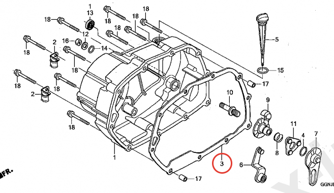 Прокладка крышки сцепления Honda Super Cub AA04 (11394-KWB-920; 11394-K58-TC0) оригинал
