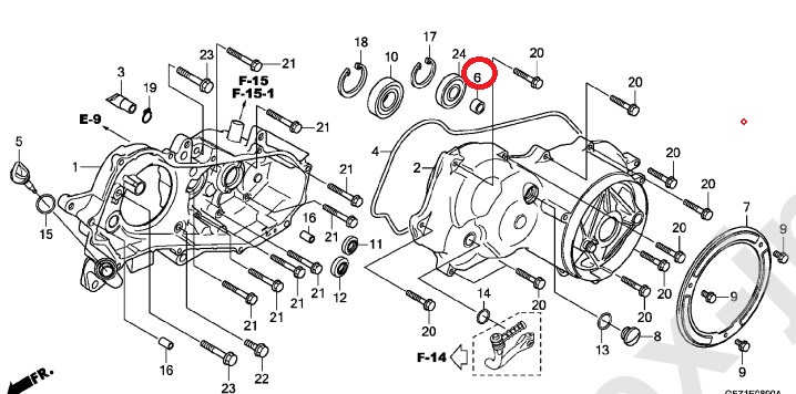 Втулка 8х12х8 Honda Gyro Canopy TA03, Gyro X TD02 (23412-GFZ-003) оригинал