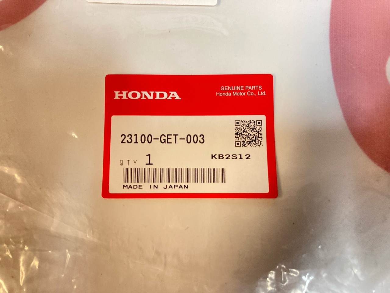 Ремень вариатора 18х670 мм. Honda AF54, AF55,  AF56, Dio Z4 AF63, Gyro X TD02, Gyro Canopy TA03 (23100-GET-003) оригинал