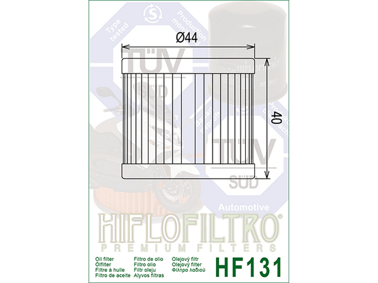 Фильтр масляный HI-Flo HF131 Suzuki AVENIS 125/150 Skywave CJ44A / CK44A K7 / ADDRESS 125  CF46A / CF4EA / ZS174MN T-Leopard, CR-Z 300, XADV,  172FMM, 174FMM  (16510-05240)