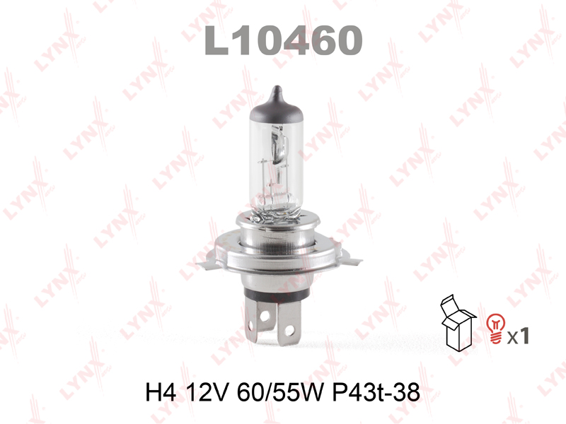 Лампа 12V H4    60/55W   LYNX L10460