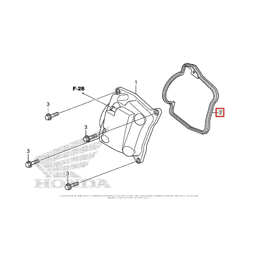 Прокладка клапанной крышки Honda PCX 125 JF28 EX2C, JF56 / PCX 150 KF12, KF18  (12391-KZR-600) оригинал