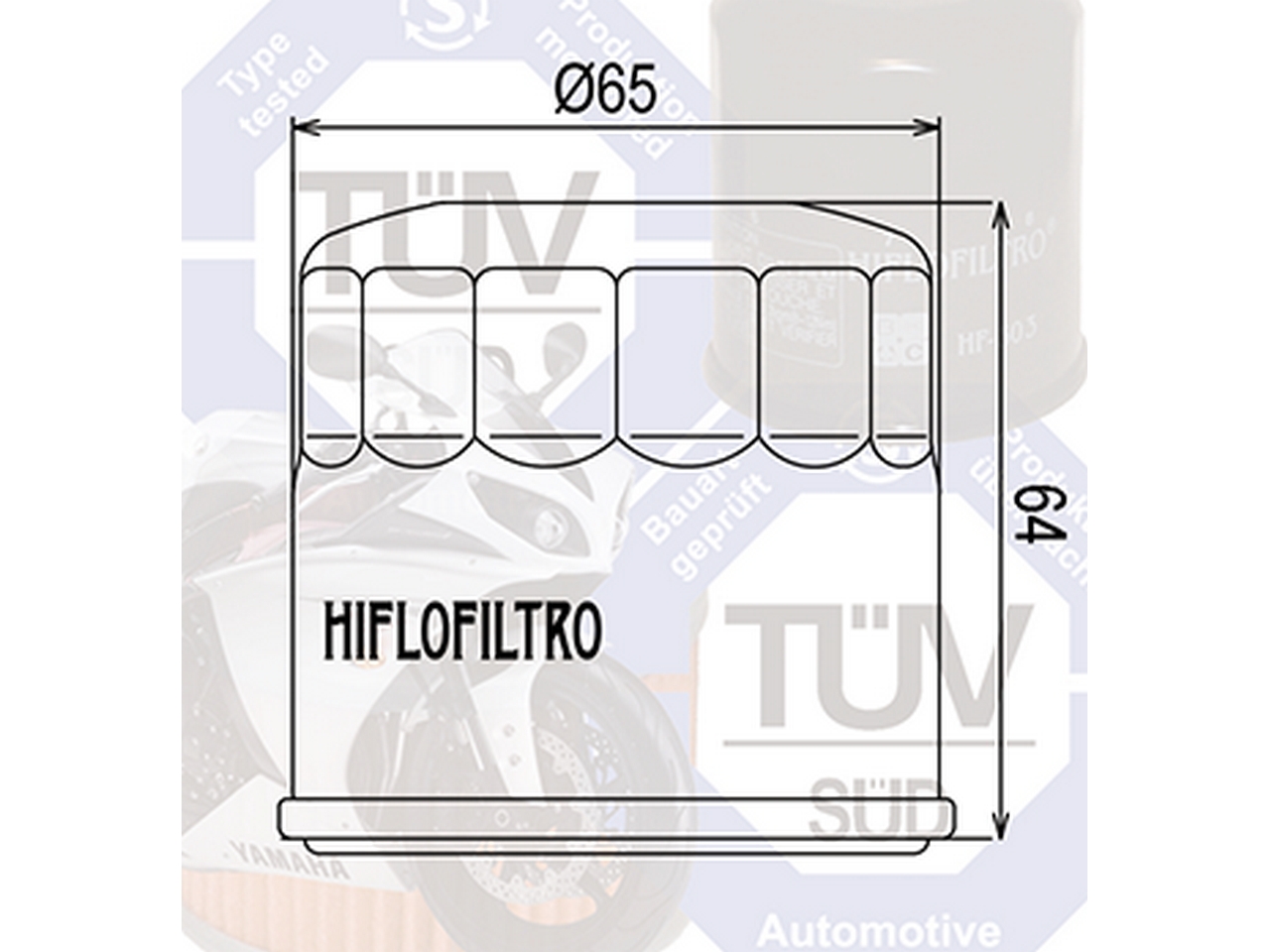 Фильтр масляный FILTRON OP595 (HF204, HF-204) резьба M20x1,5