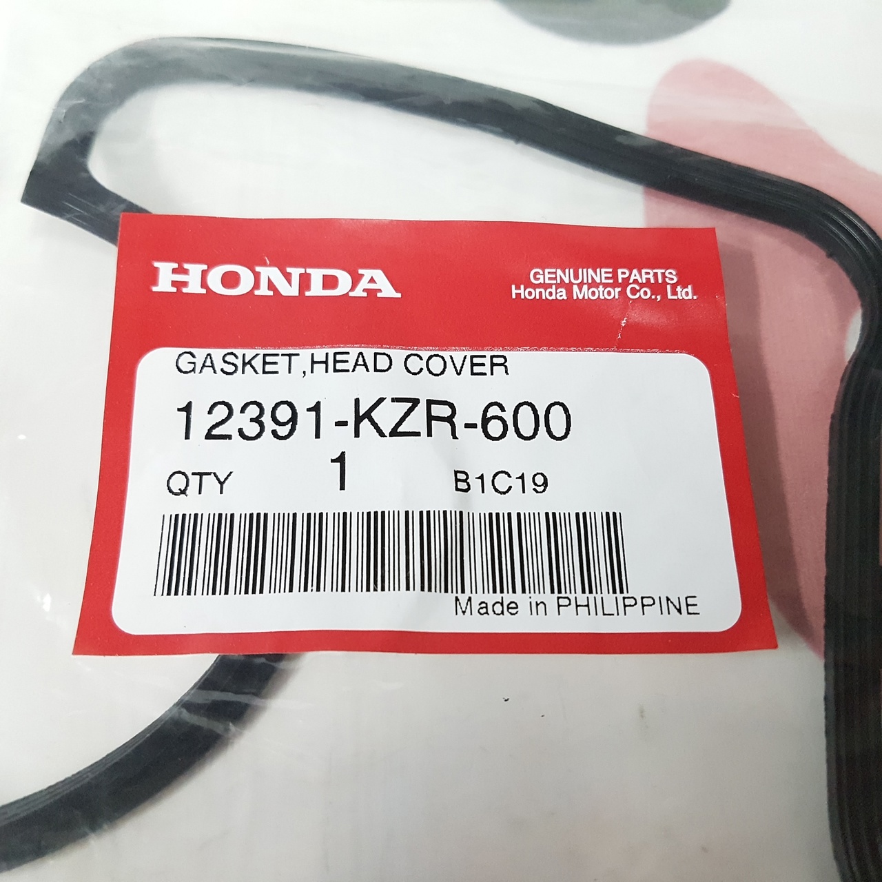 Прокладка клапанной крышки Honda PCX 125 JF28 EX2C, JF56 / PCX 150 KF12, KF18  (12391-KZR-600) оригинал