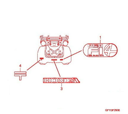 Наклейка Honda Gyro X TD01 (87145-046-810) Япония