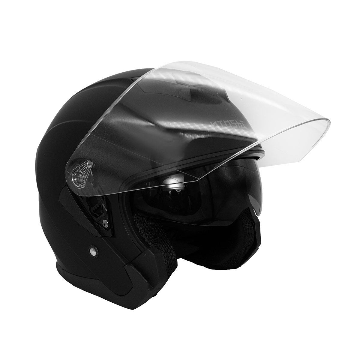 Шлем KIOSHI JK526 открытый со стеклом и очками (Черный матовый, XL, 304172-4)