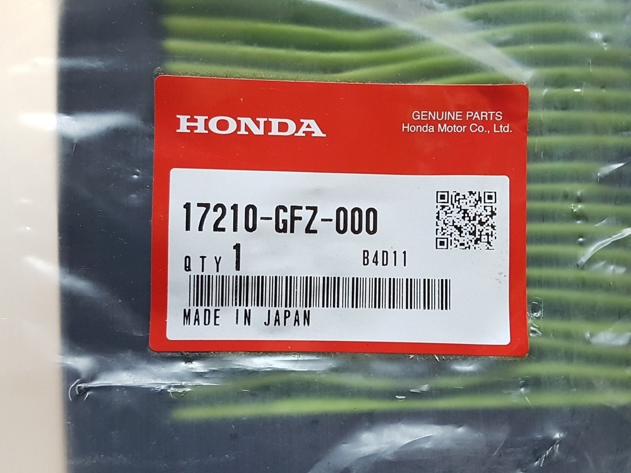 Фильтр воздушный Honda Gyro Canopy TA03 / Gyro X TD02 (17210-GFZ-000) оригинал