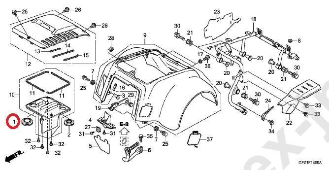 Резинка / пыльник крышки заднего крыла Honda Gyro Canopy TA03 (17213-GFZ-000) оригинал