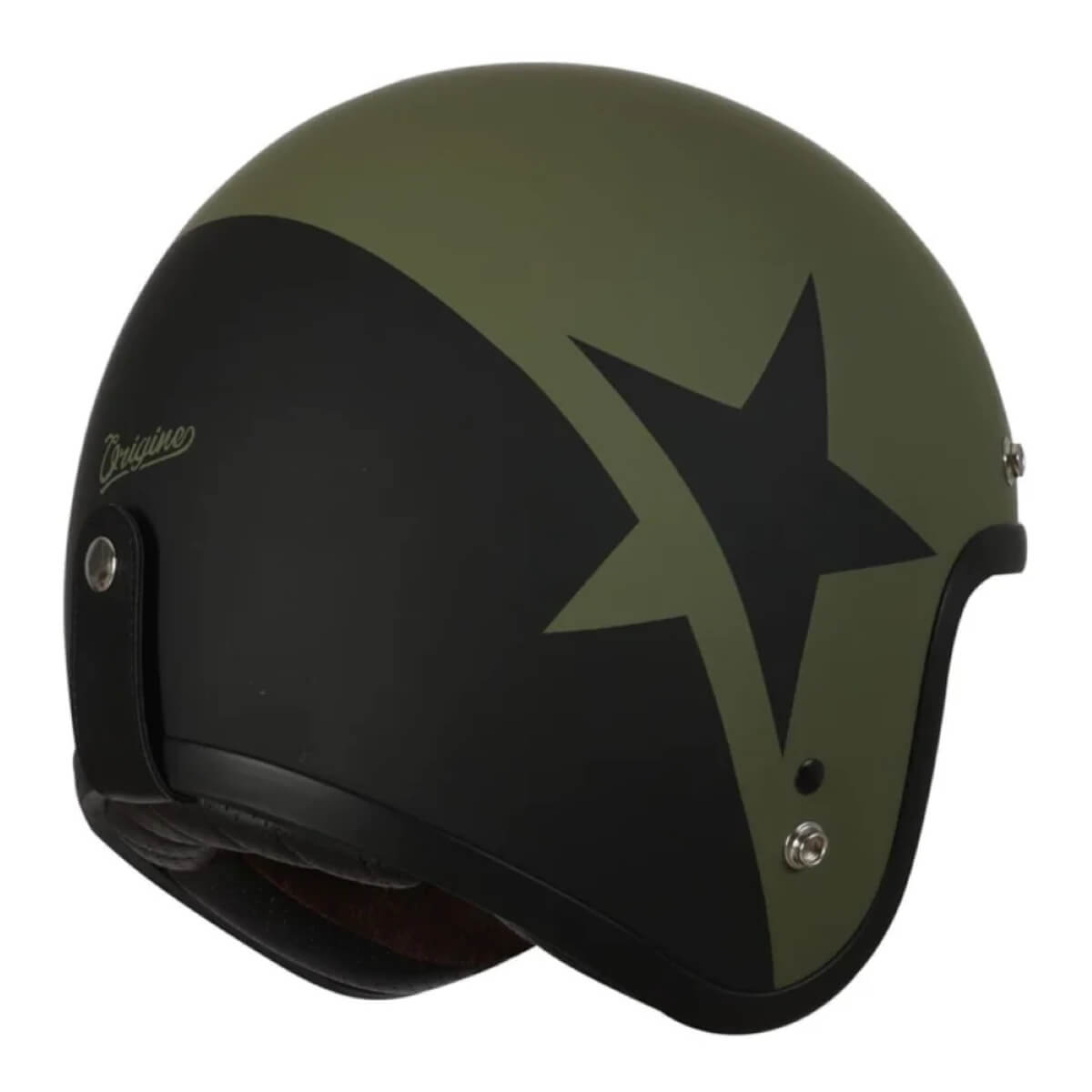 Шлем открытый 3/4 ORIGINE PRIMO STAR (хаки зеленый/черный матовый, XL, )