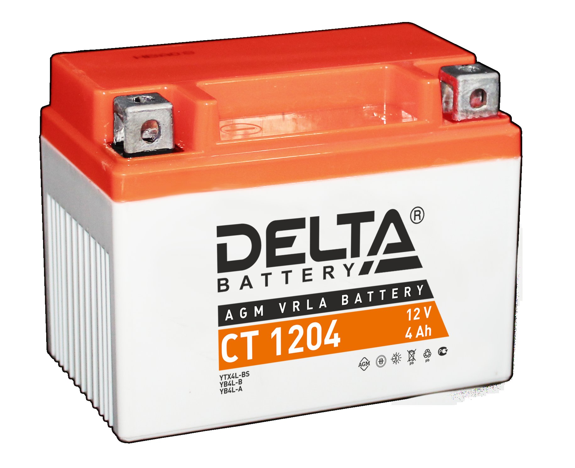 АКБ DELTA (CT 1204) 12V 4Ah (11,8х7,4х9,4 см.)