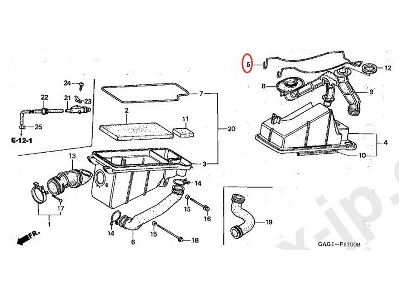 Скоба крепления крышки воздушного фильтра Honda Gyro X TD01, Canopy TA02 (17209-GAG-000) оригинал