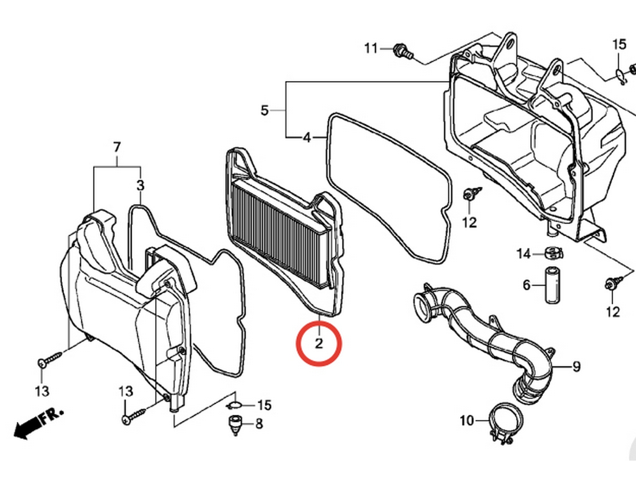 Фильтр воздушный Honda Super Cub 125  C125K, C125AN, JA48, JA58  (17210-KWW-640) CN