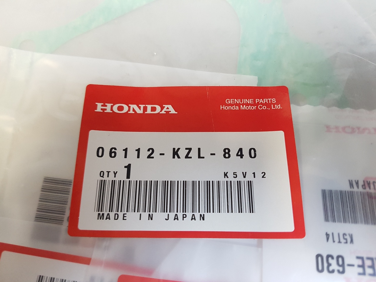 Комплект прокладок №2 Honda Dio 110 JF31 (06112-KZL-840) Оригинал