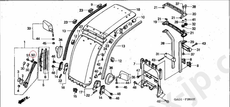 Крючок крепления дворника Honda Gyro Canopy  TA02 / TA03 (38434-GAG-008) оригинал