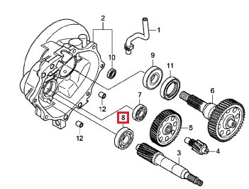Подшипник редуктора 6301 (12х37х12) Honda Benly AA05 (91009-GJE-901) Оригинал