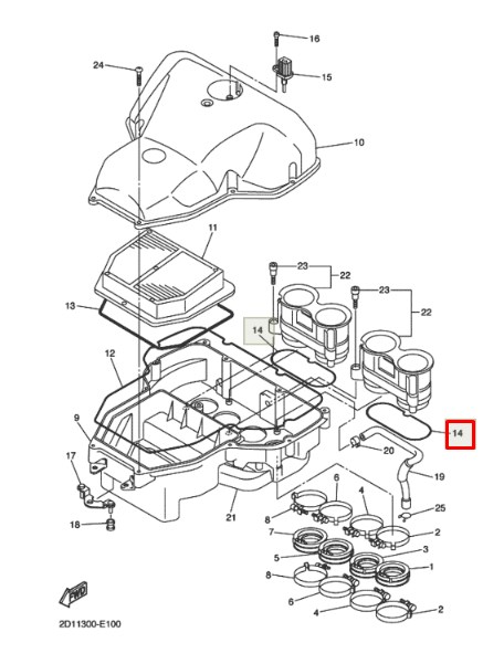 Уплотнение Yamaha FZ1 Fazer, YZF-R1 (5VY-14457-00) оригинал