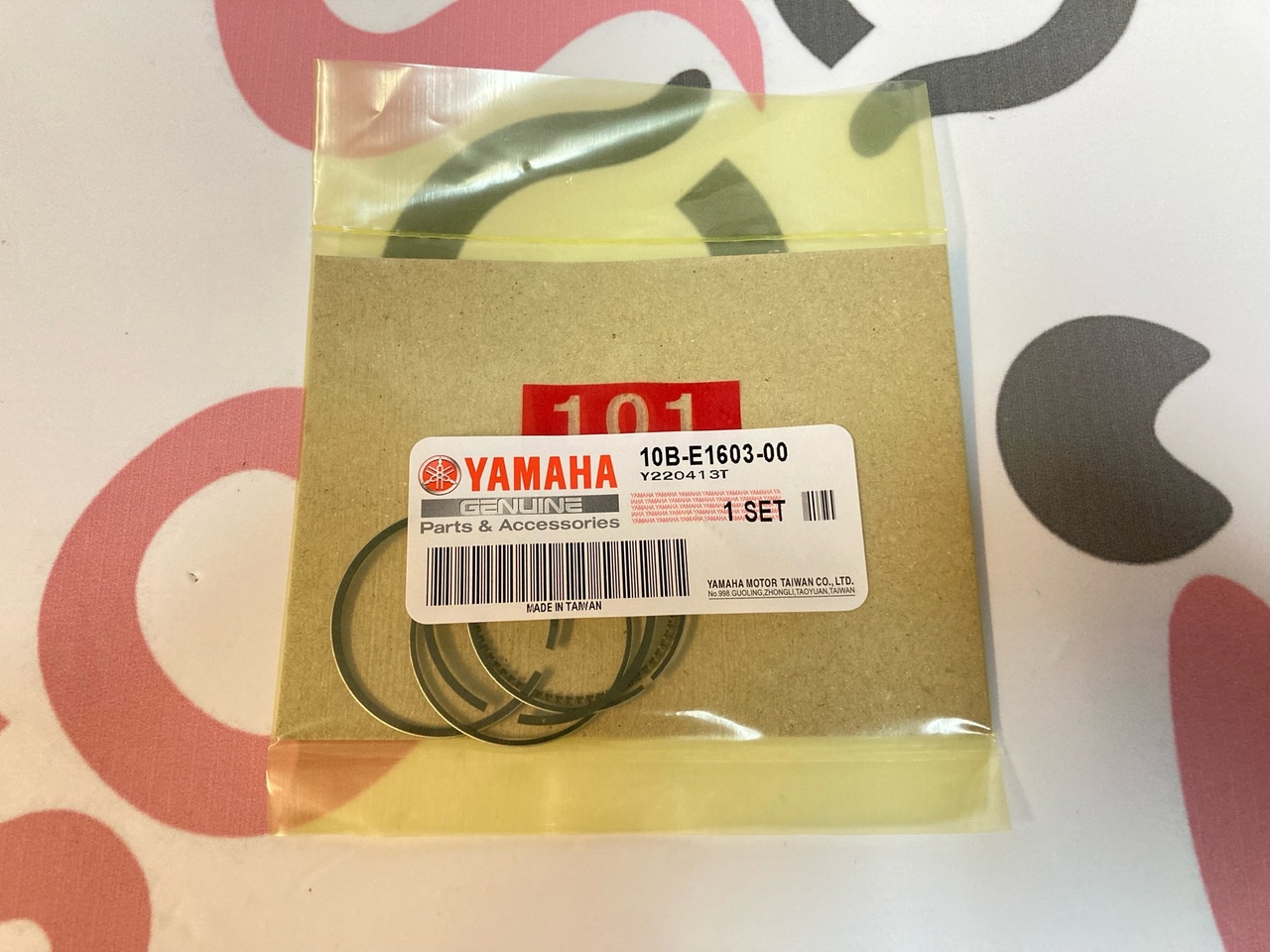 Кольца поршневые STD Yamaha Gear, Vino, Vox, Jog, Bws  4T  (10B-E1603-00) оригинал