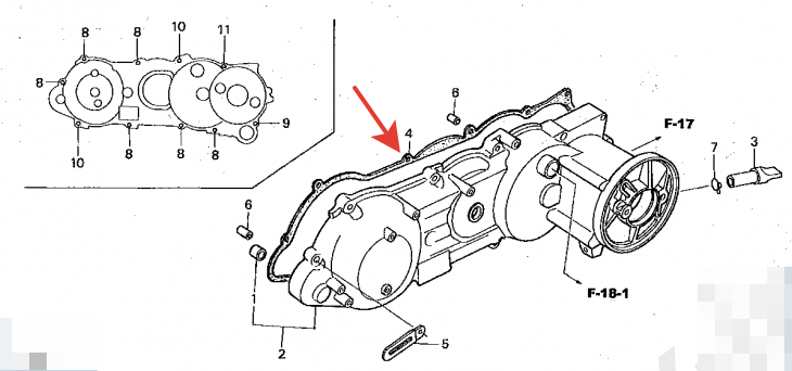 Прокладка крышки вариатора Honda Gyro Canopy TA02  2T (11395-GAG-010) оригинал