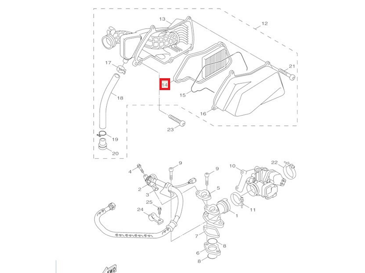Фильтр воздушный Yamaha BWS 125 (5S9-E4451-00) оригинал