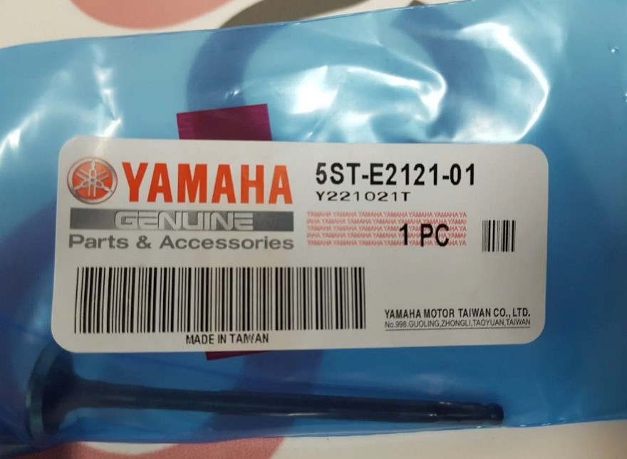 Клапан выпускной Yamaha Vino, Gear, Vox, Jog, Aerox, Bws 4T (5ST-E2121-00, 5ST-E2121-01) оригинал