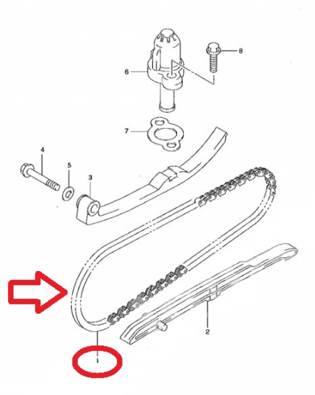 Цепь ГРМ Suzuki Address V50 CA42A / CA44A , Lets 4 CA41A / CA43A / CA45A , Lets 5 CA47A (12760-32G00) оригинал