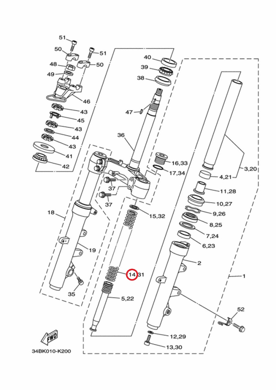 Пружина амортизатора Yamaha Majesty 250 / 400 (5RU-23141-00) оригинал