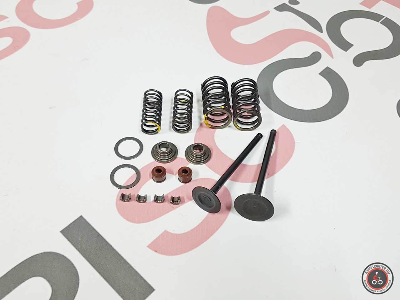 Клапана впускной/выпускной в сборе 170cc 161QMK (h-82 мм., d-23/27 мм.) Vento Smart-3, Max, Inferno, Smart X, Jet