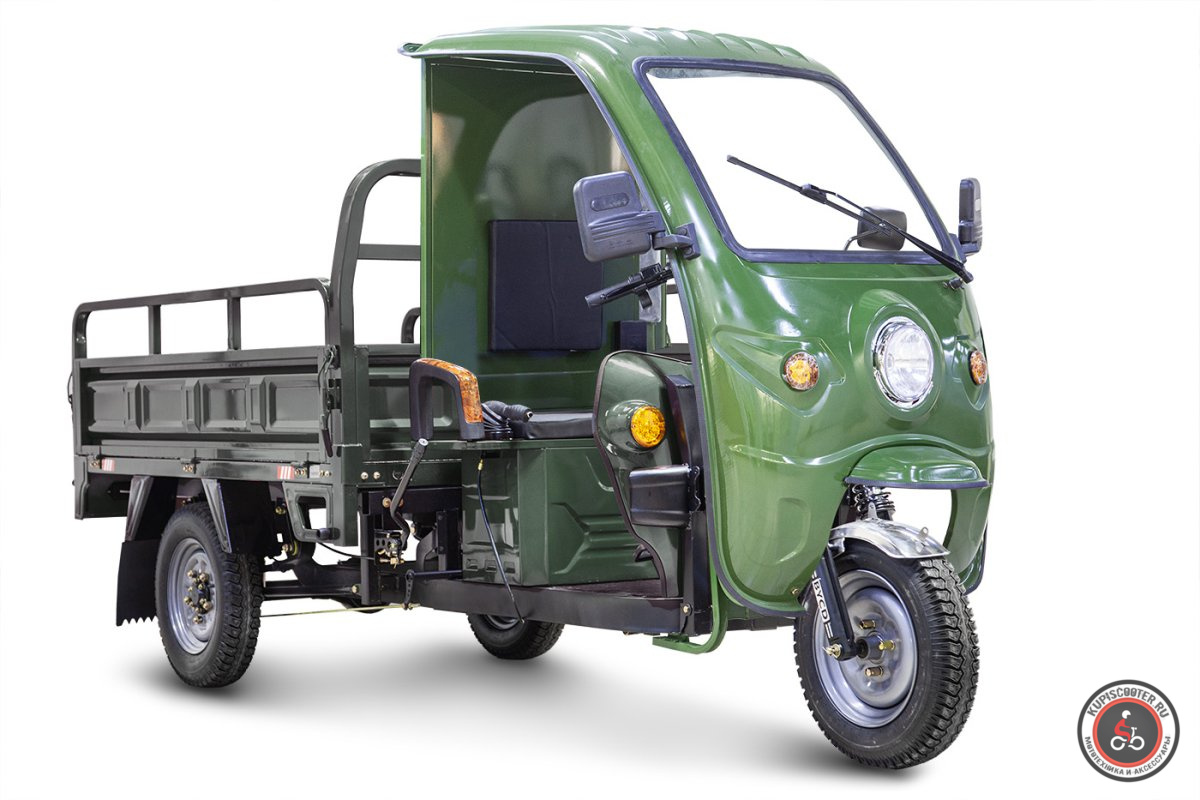 Грузовой электротрицикл Rutrike D4 NEXT КАБИНА 1800 60V1500W (зеленый-2827)