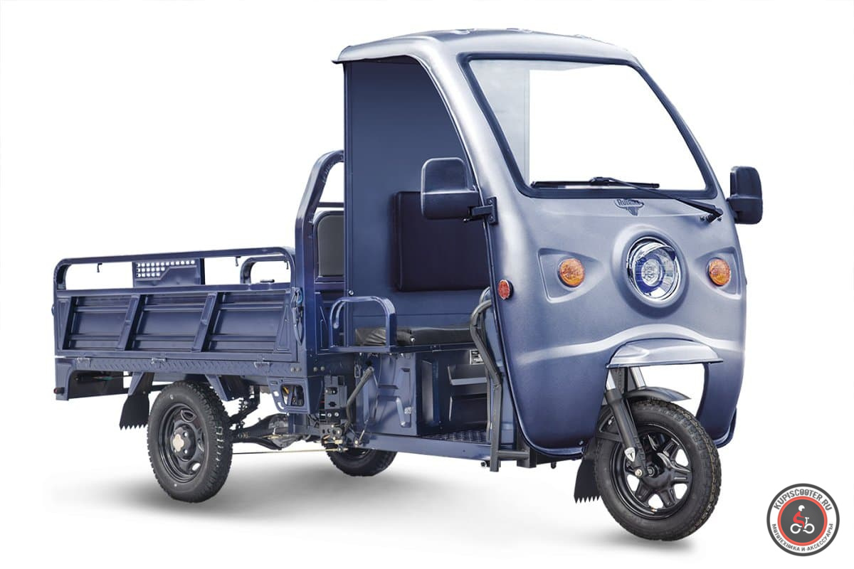 Грузовой электротрицикл Rutrike D4 КАБИНА 1800 60V1200W (Синий-3123)