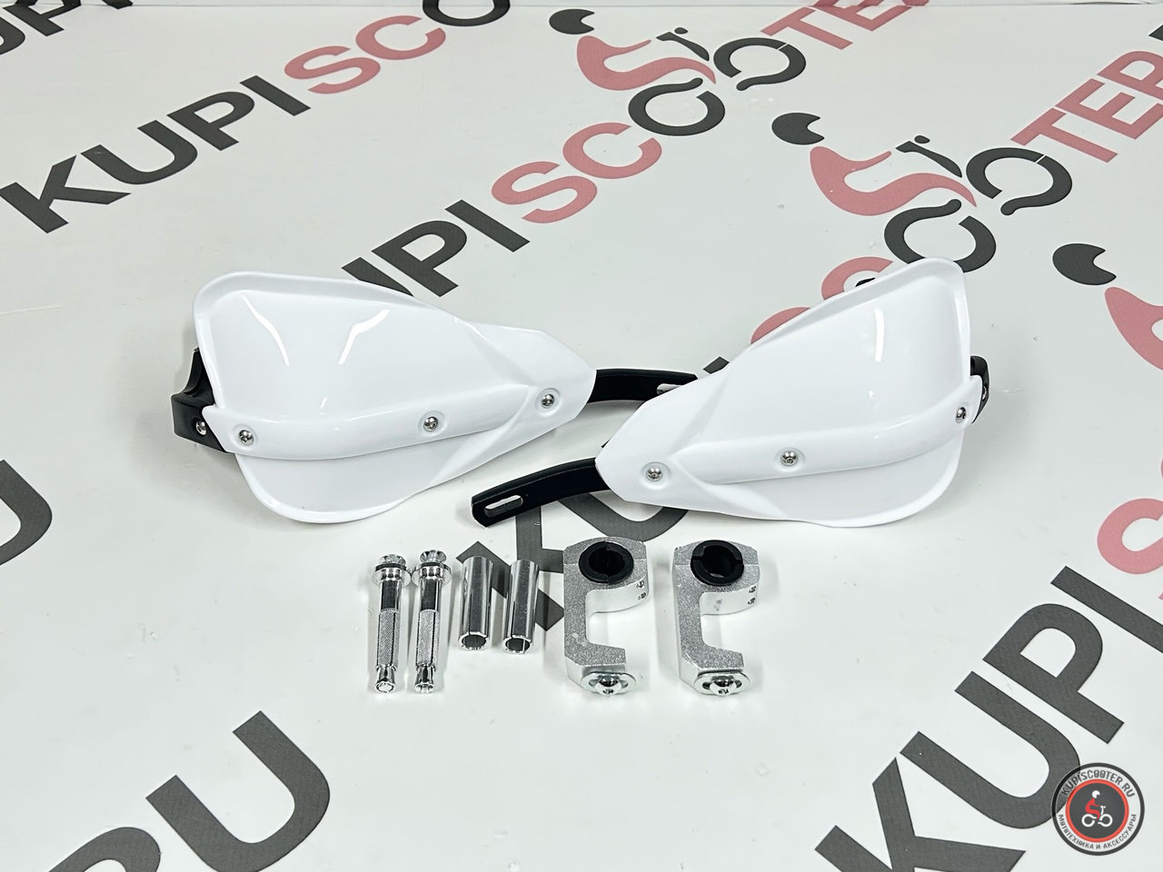 Защита рук Regulmoto Ultra set усиленная с креплением 28 мм. (Белый, RM-401001-2)