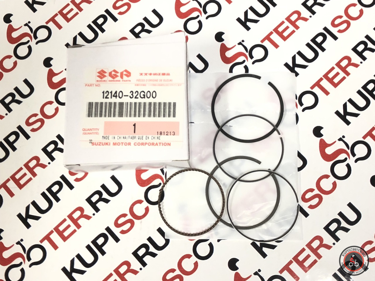 Кольца поршневые Suzuki Address V50 CA44A, Lets IV CA41A, CA43A, CA45A, Birdie BA42A / BA43A (12140-32G00) оригинал