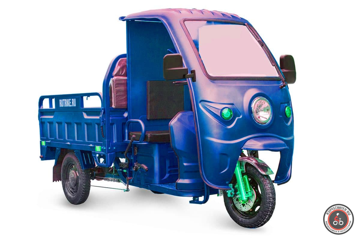 Грузовой электротрицикл Rutrike Глобус 1500 60V/1000W (синий-3125)